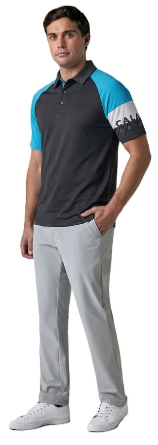 Callaway Modern Traveler Premium Mixed Texture heren polo, antraciet