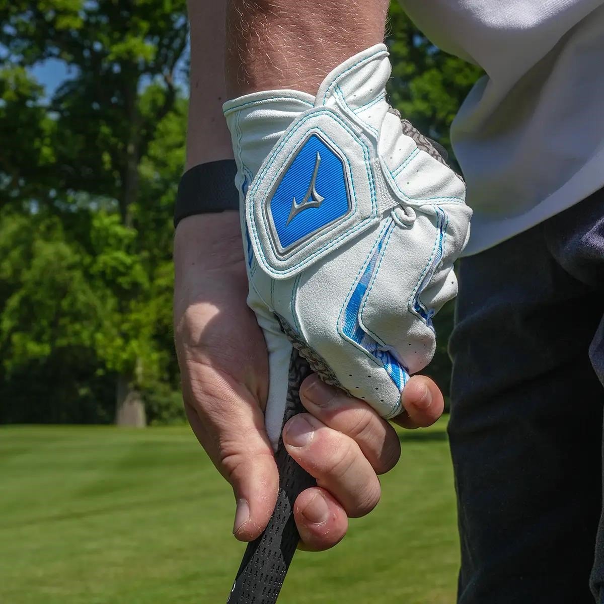 Mizuno Double Grip heren golfhandschoen, wit