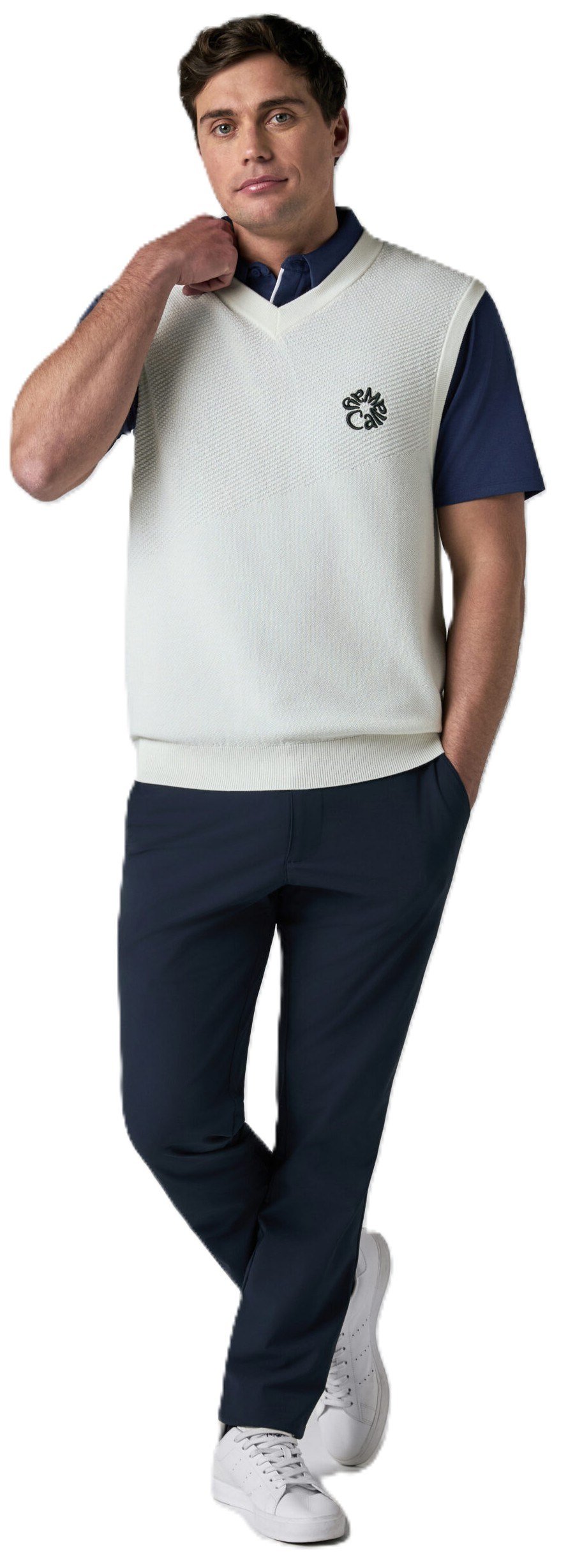 Callaway Mid Century heren vest, bright white