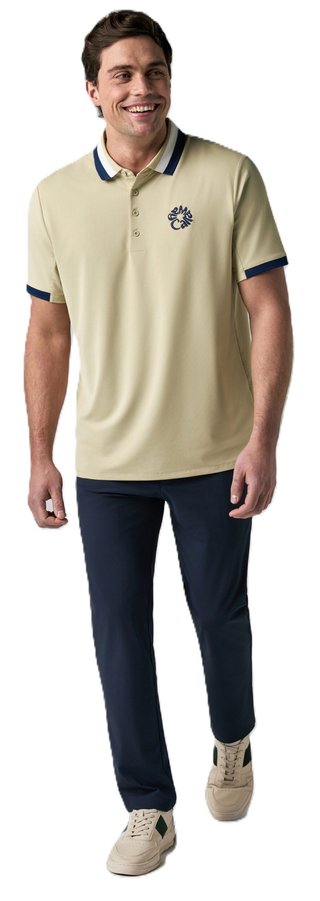 Callaway Mid Century Striped Rib Collar heren polo, fields of rye