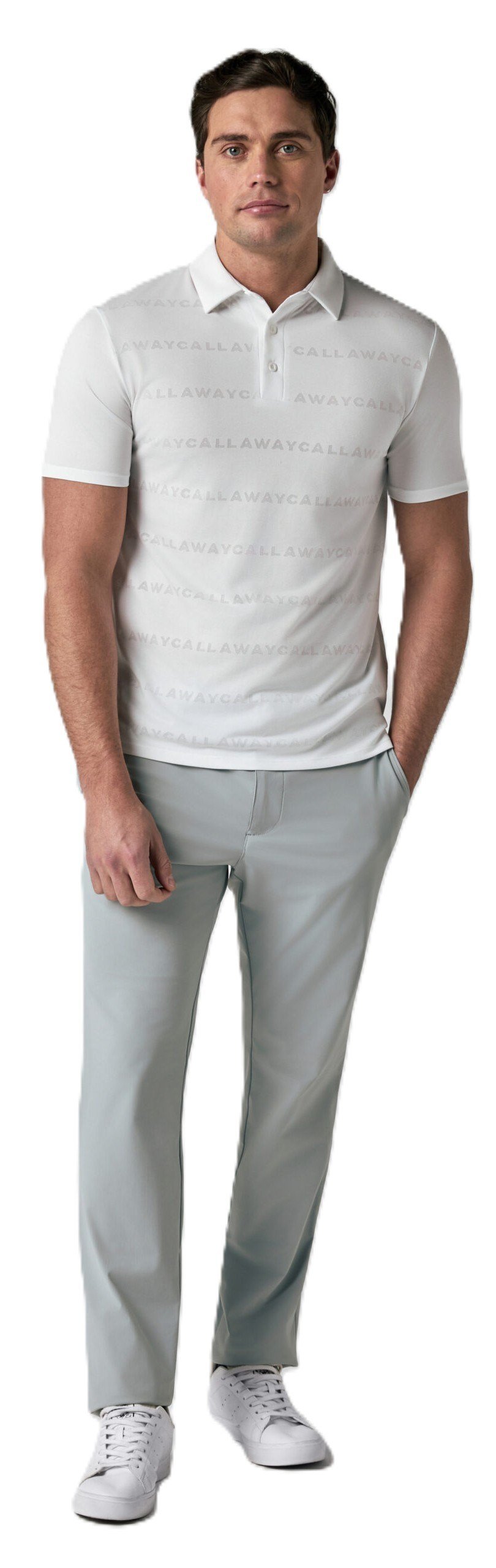 Callaway Mid Century Jacquard heren polo, bright white