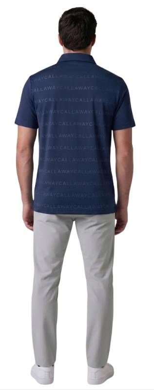 Callaway Mid Century Jacquard heren polo, medieval blue
