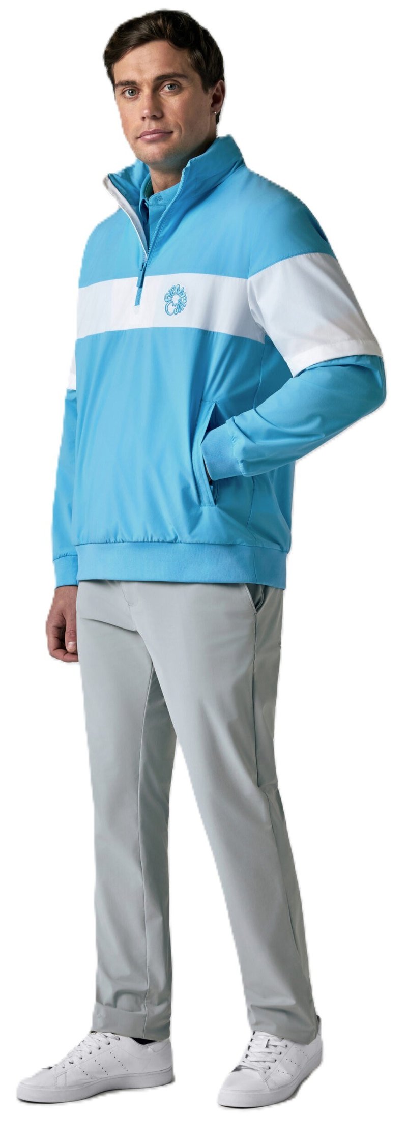 Callaway Modern Traveler Half Zip Convertible heren jack, blue bossom