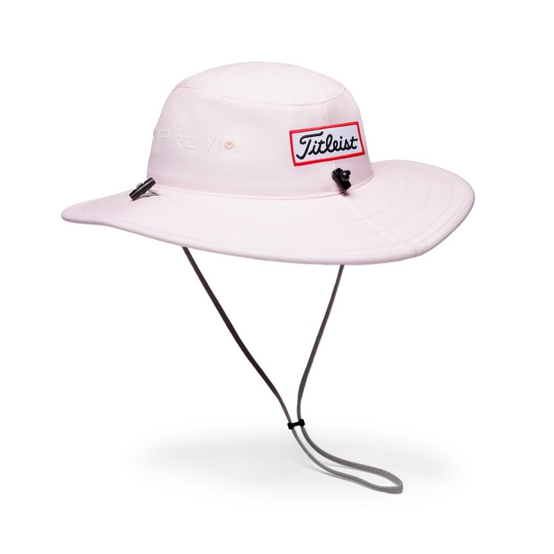 Titleist Tour Aussie heren bucket hat, lichtroze/wit