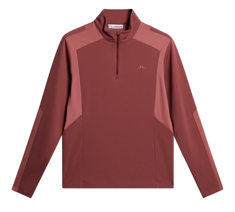 J.Lindeberg Lukas Quarter Zip heren sweatshirt, apple butter
