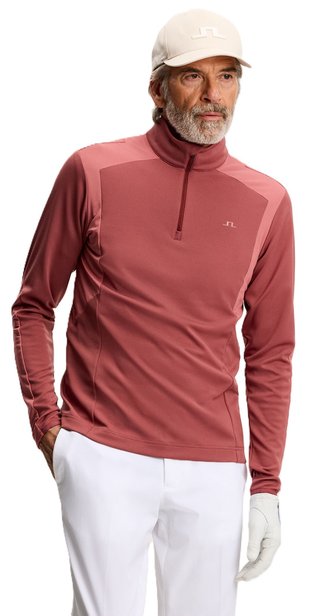 J.Lindeberg Lukas Quarter Zip heren sweatshirt, apple butter