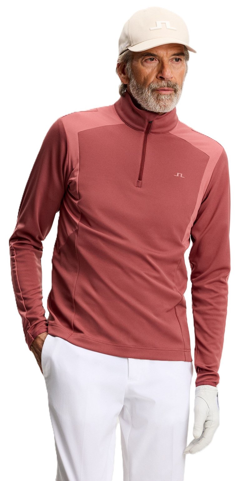 J.Lindeberg Lukas Quarter Zip heren sweatshirt, apple butter