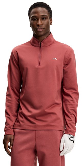 J.Lindeberg Clide Quarter Zip heren sweater, apple butter