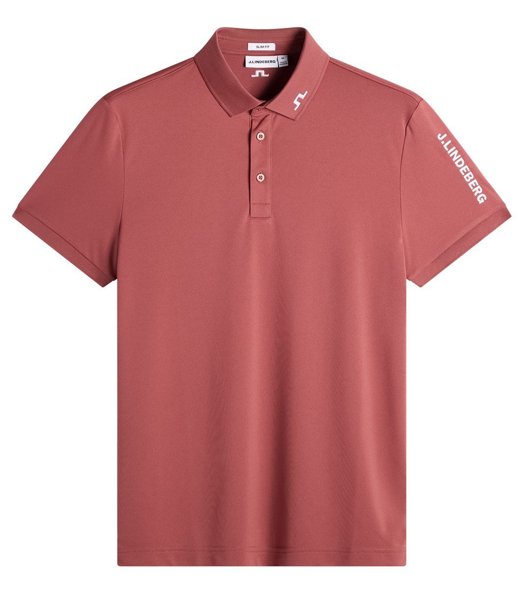 J.Lindeberg Tour Tech Slim Fit heren polo, apple butter