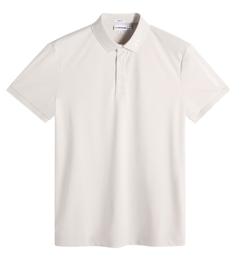J.Lindeberg Tour Tech Slim Fit heren polo, moonbeam