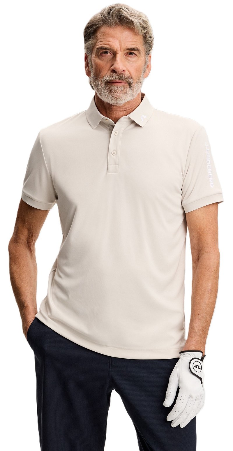 J.Lindeberg Tour Tech Slim Fit heren polo, moonbeam
