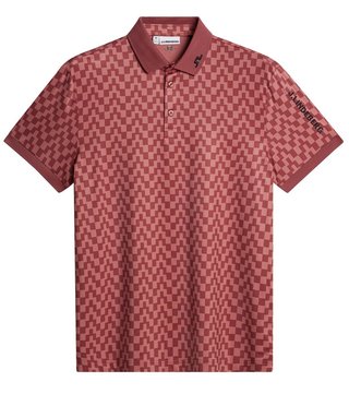 J.Lindeberg Tour Tech Print heren polo, bridge stack apple butter