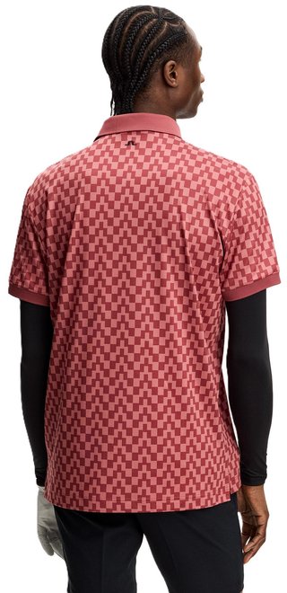 J.Lindeberg Tour Tech Print heren polo, bridge stack apple butter