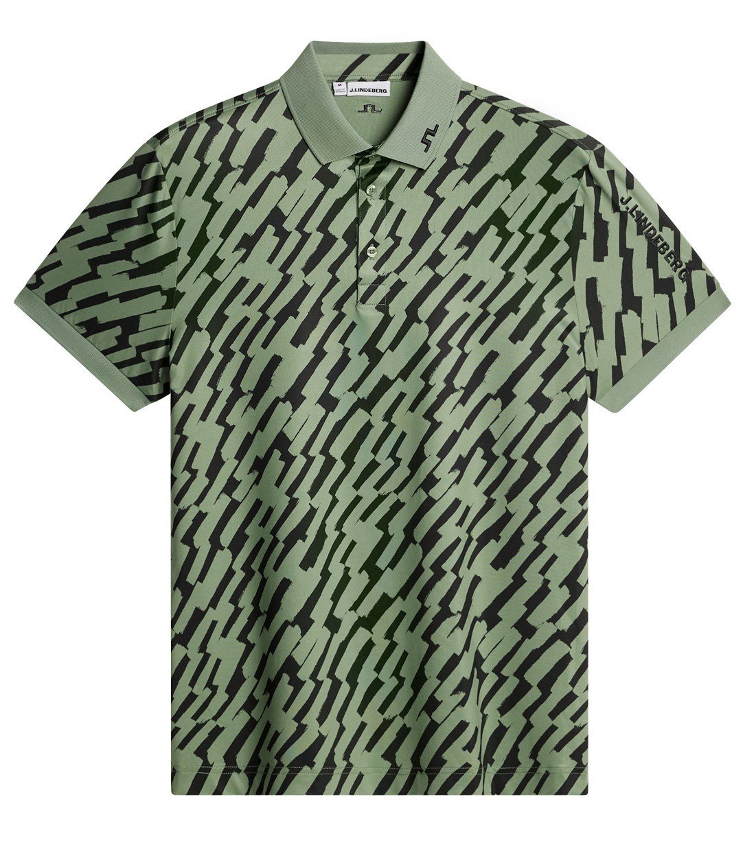 J.Lindeberg Tour Tech Print heren polo, oak green