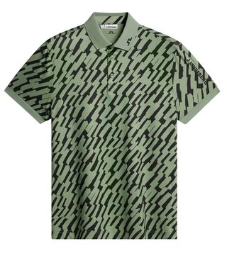 J.Lindeberg Tour Tech Print heren polo, oak green