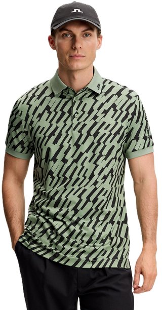 J.Lindeberg Tour Tech Print heren polo, oak green