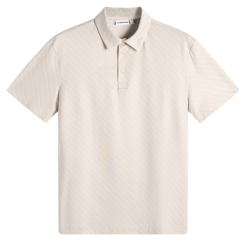 J.Lindeberg Tod Print heren polo, flight bridge moonbeam
