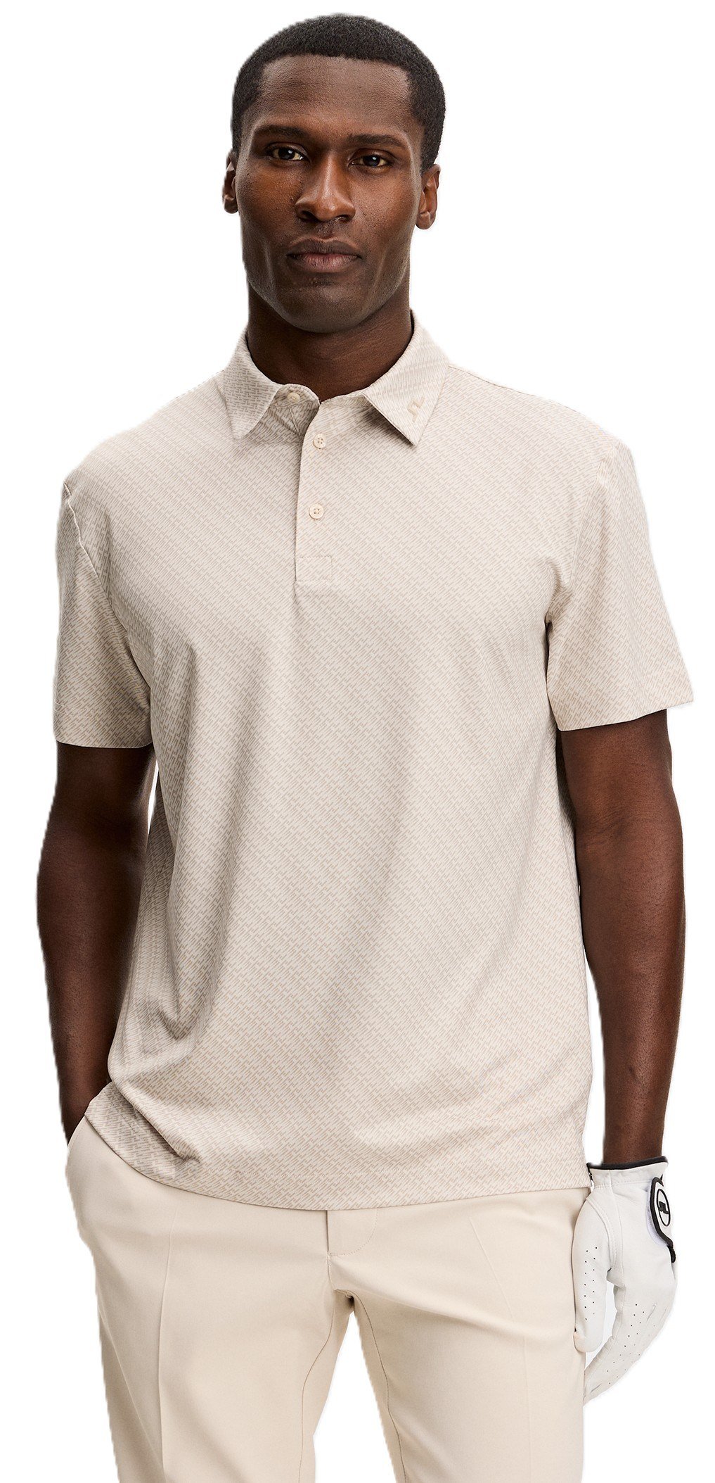 J.Lindeberg Tod Print heren polo, flight bridge moonbeam