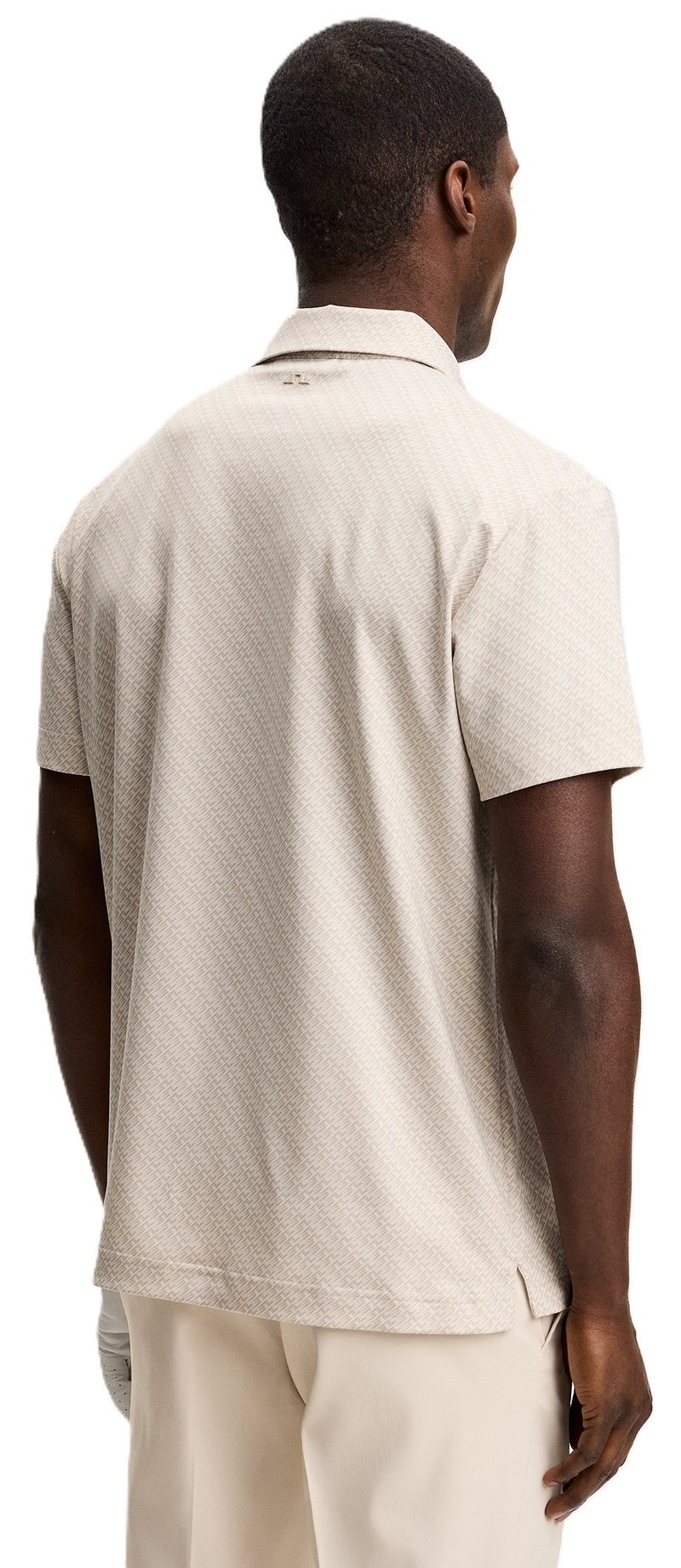 J.Lindeberg Tod Print heren polo, flight bridge moonbeam