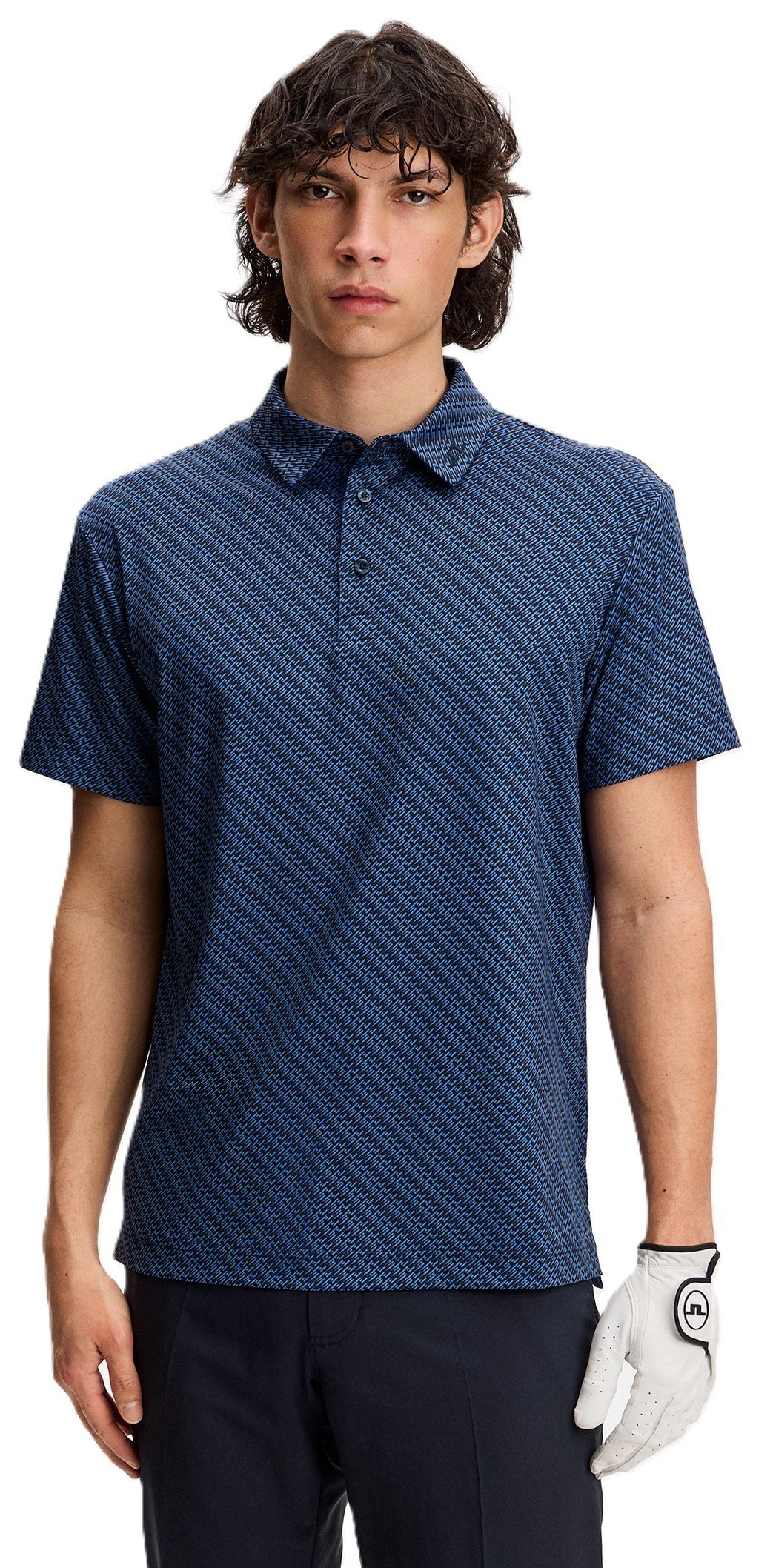 J.Lindeberg Tod Print heren polo, flight bridge navy