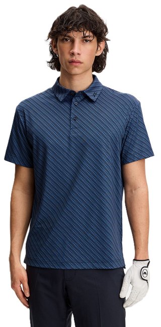 J.Lindeberg Tod Print heren polo, flight bridge navy