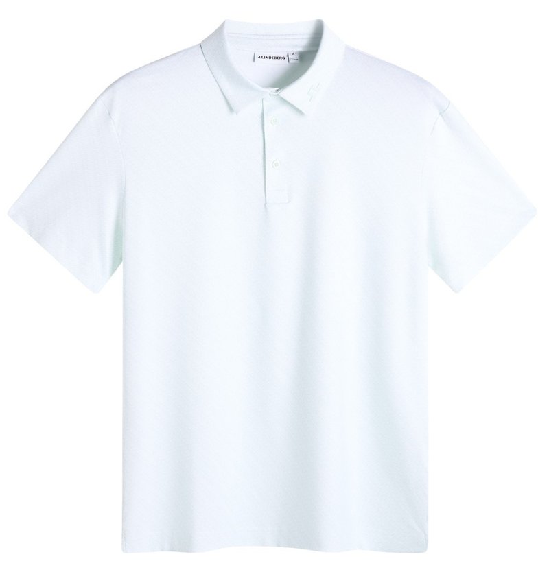 J.Lindeberg Tod Print heren polo, flight bridge white sky