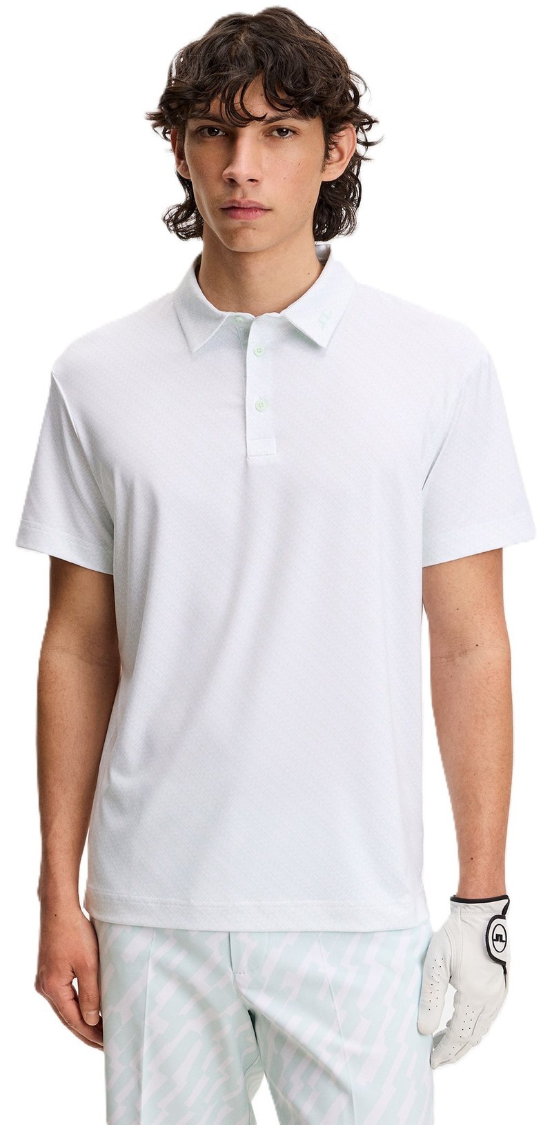 J.Lindeberg Tod Print heren polo, flight bridge white sky
