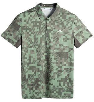 J.Lindeberg Dario Tour Print heren polo, tour 26 tonal green