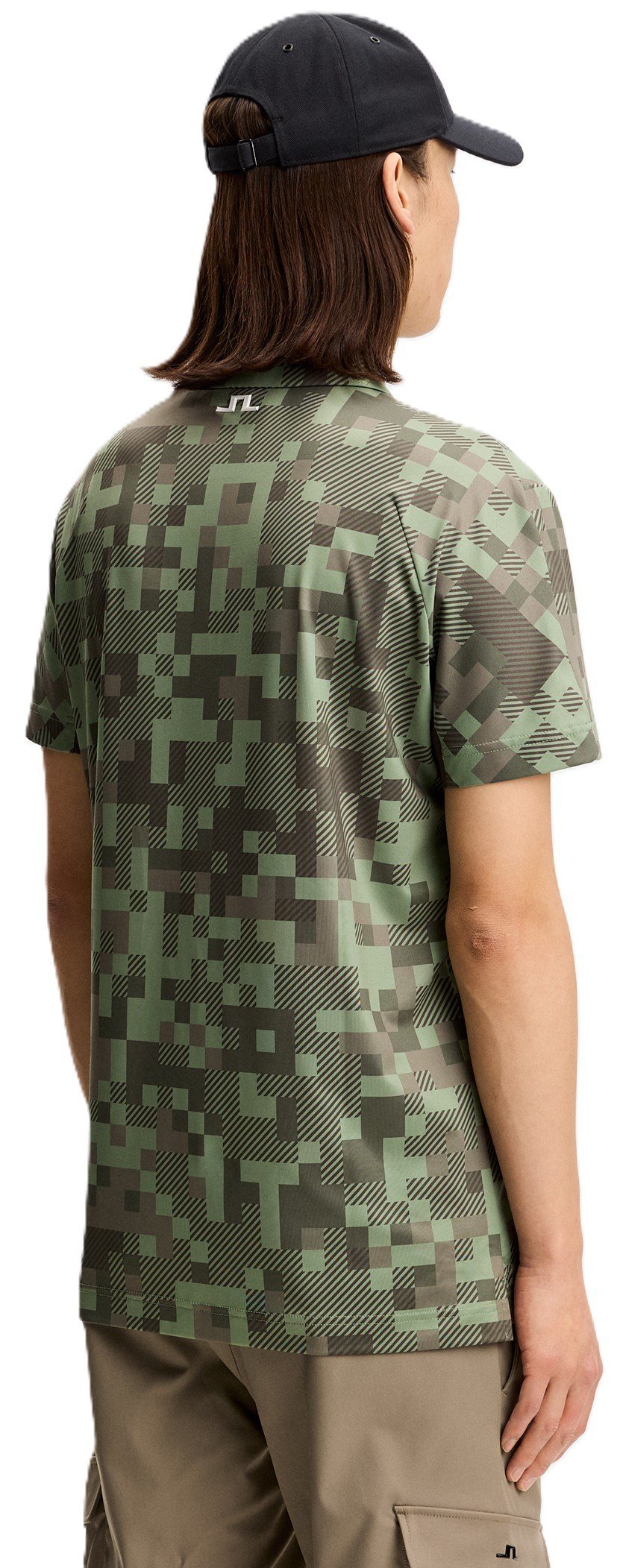 J.Lindeberg Dario Tour Print heren polo, tour 26 tonal green