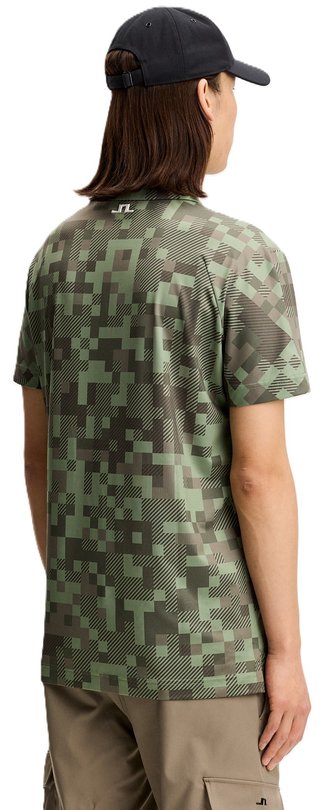 J.Lindeberg Dario Tour Print heren polo, tour 26 tonal green