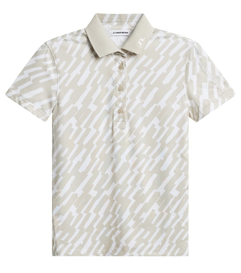 J.Lindeberg Tour Tech Print dames polo, oak island fossil