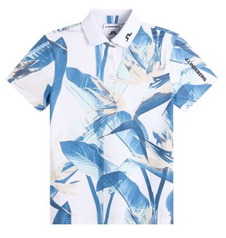 J.Lindeberg Tour Tech Print dames polo, paradise skylight