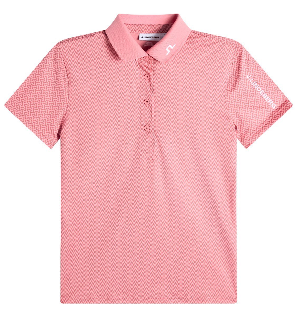 J.Lindeberg Tour Tech Print dames polo, bridge stack rose