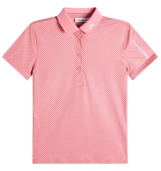 J.Lindeberg Tour Tech Print dames polo, bridge stack rose