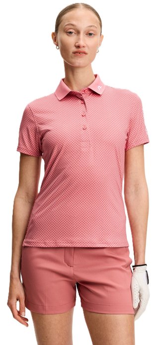 J.Lindeberg Tour Tech Print dames polo, bridge stack rose