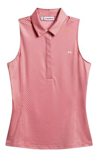 J.Lindeberg Dena Print Sleeveless dames polo, bridge stack rose