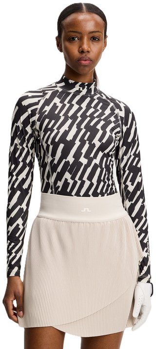 J.Lindeberg Ella Print Compression dames top, oak moonbeam
