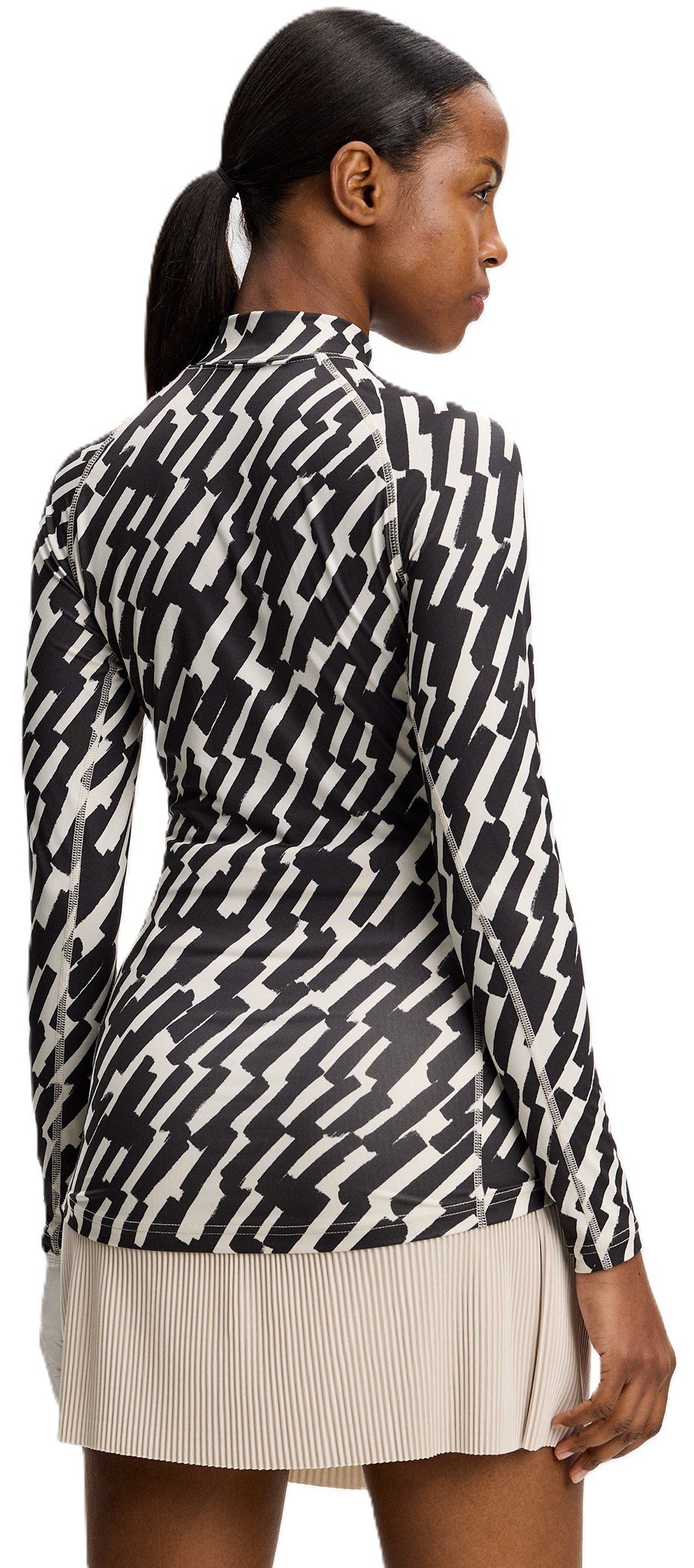 J.Lindeberg Ella Print Compression dames top, oak moonbeam