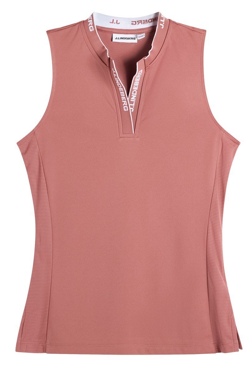 J.Lindeberg Leya Sleeveless dames polo, withered rose