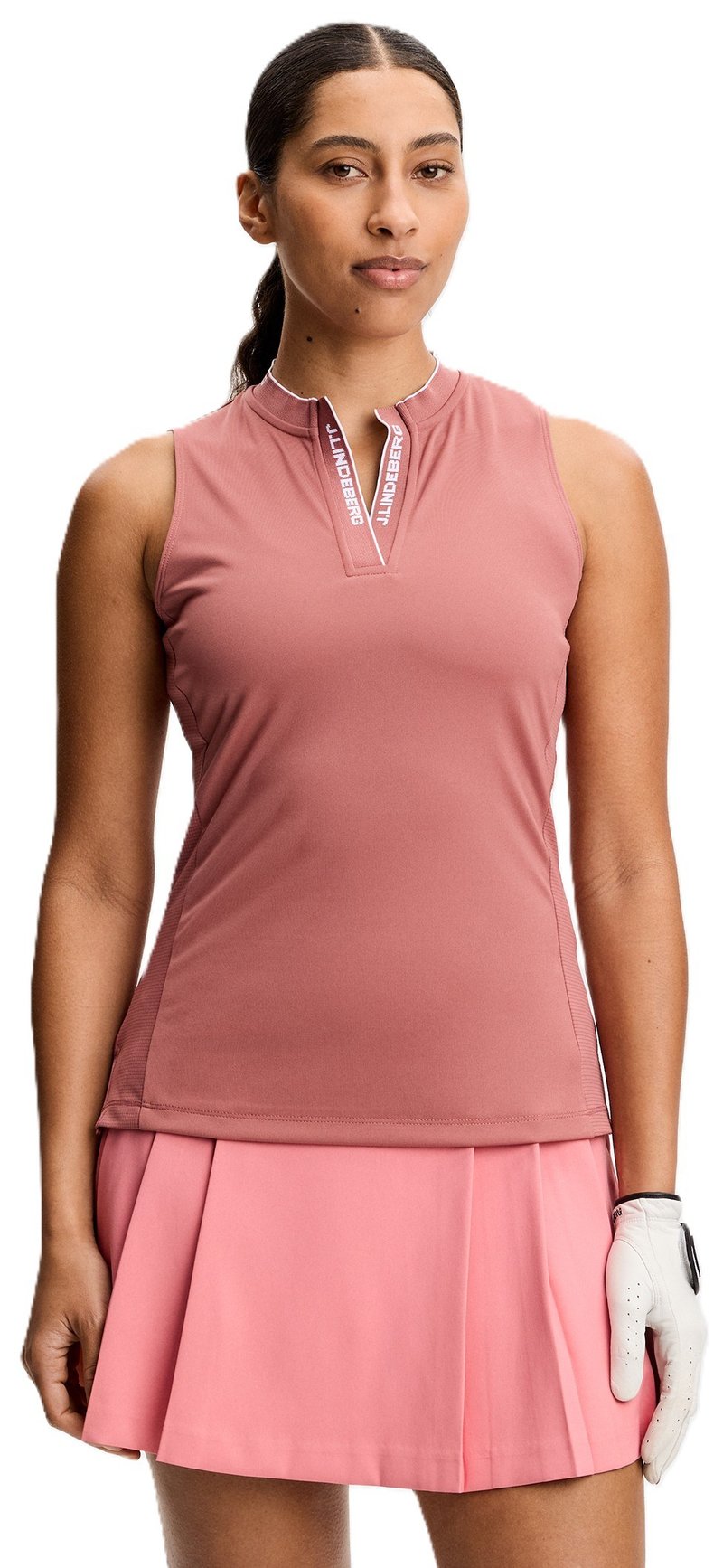 J.Lindeberg Leya Sleeveless dames polo, withered rose