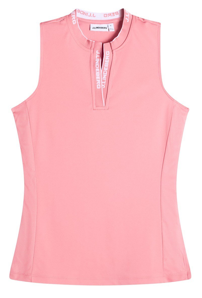 J.Lindeberg Leya Sleeveless dames polo, flamingo plume