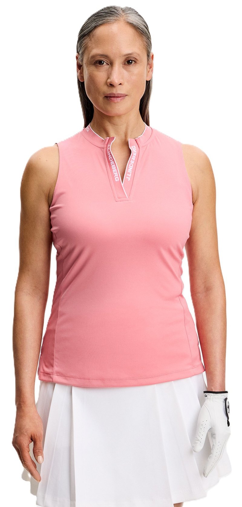 J.Lindeberg Leya Sleeveless dames polo, flamingo plume