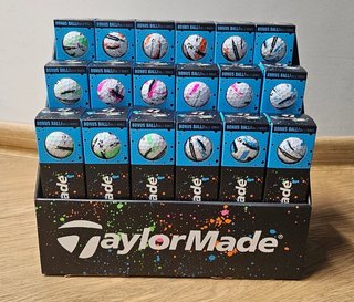 TaylorMade SpeedSoft Ink golfballen, mix kleuren (blauw, groen, oranje, roze)