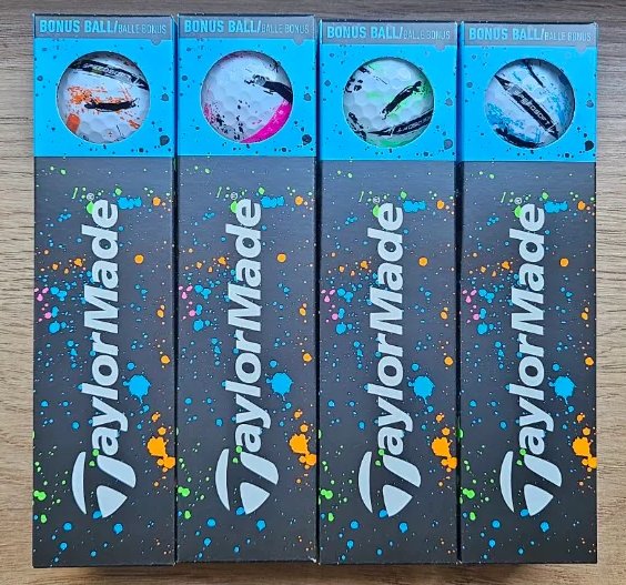 TaylorMade SpeedSoft Ink golfballen, mix kleuren (blauw, groen, oranje, roze)