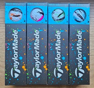TaylorMade SpeedSoft Ink golfballen, mix kleuren (blauw, groen, oranje, roze)