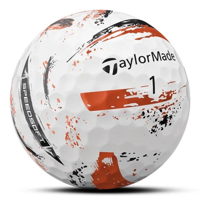 TaylorMade SpeedSoft Ink golfballen, mix kleuren (blauw, groen, oranje, roze)