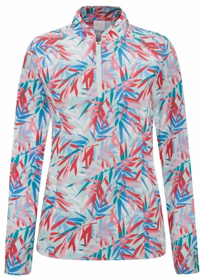 PING Arwen Printed Longsleeve dames polo, tropic retreat