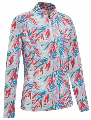 PING Arwen Printed Longsleeve dames polo, tropic retreat