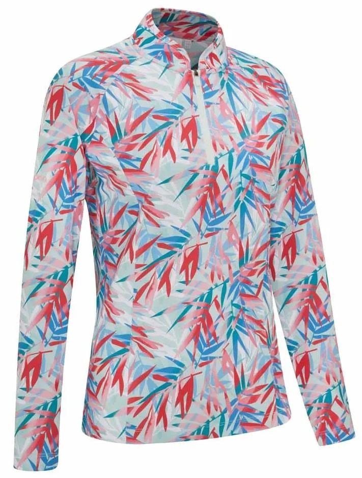 PING Arwen Printed Longsleeve dames polo, tropic retreat