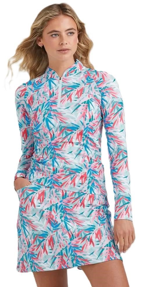 PING Arwen Printed Longsleeve dames polo, tropic retreat